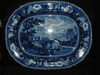 ANTIQUE STAFFORDSHIRE BLUE & WHITE TRANSFERWARE PLATTER THE BRIDGE OF ANTIQUE STAFFORDSHIRE BLUE & WHITE TRANSFERWARE PLATTER THE BRIDGE OF