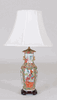 REPRODUCTION ROSE MEDALLION PORCELAIN CHINESE ORIENTAL LAMP REPRODUCTION ROSE MEDALLION PORCELAIN CHINESE ORIENTAL LAMP