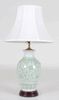 CHINESE ORIENTAL CELADON AND WHITE PORCELAIN LAMP CHINESE ORIENTAL CELADON AND WHITE PORCELAIN LAMP