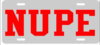 NUPE Block License Plate NUPE Block License Plate