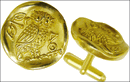 Museum Quality, 24KT GOLD Clad, Greek OWL Cufflinks Museum Quality, 24KT GOLD Clad, Greek OWL Cufflinks