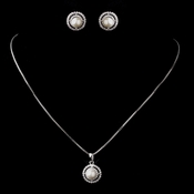 Antique Silver WhiteNecklace & Earrings Bridal Jewelry Set 8902 Antique Silver WhiteNecklace & Earrings Bridal Jewelry Set 8902