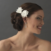 White w/ Clear Crystal Flower Accents on Delphinium Flower Bobby Hair Pin 906 (Set of 2) White w/ Clear Crystal Flower Accents on Delphinium Flower Bobby Hair Pin 906 (Set of 2)