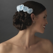 Charming Light Blue Flower Bridal Hair Comb 4647 Charming Light Blue Flower Bridal Hair Comb 4647