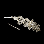 Rhinestone & Pearl Bridal Headband with Side Accent HP 637 Rhinestone & Pearl Bridal Headband with Side Accent HP 637
