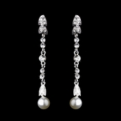 Silver Clear & White Pearl Earrings 25234 Silver Clear & White Pearl Earrings 25234