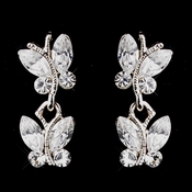 Wonderful Silver Clear Austrian Crystal Butterfly Earrings 20239 Wonderful Silver Clear Austrian Crystal Butterfly Earrings 20239