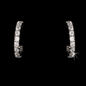 Stunning Silver Clear CZ Hoop Earrings 50002 Stunning Silver Clear CZ Hoop Earrings 50002