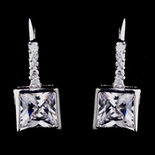 Gorgeous Silver Clear Princess Cut CZ Earrings 8630 Gorgeous Silver Clear Princess Cut CZ Earrings 8630