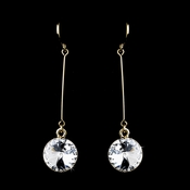 Elegant Gold Clear Crystal Drop Earrings 25729 Elegant Gold Clear Crystal Drop Earrings 25729