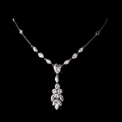 Gorgeous Antique Silver Clear Cubic Zirconia Necklace 2745 Gorgeous Antique Silver Clear Cubic Zirconia Necklace 2745