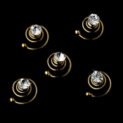 Gold with Clear Stones Hair Accents Twist In's 04 (Set of 12) Gold with Clear Stones Hair Accents Twist In's 04 (Set of 12)
