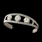 * Silver Clear Rhinestone Vintage Headpiece Tiara HP 625 * Silver Clear Rhinestone Vintage Headpiece Tiara HP 625