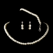 * Pearl & Crystal Necklace Earring & Bracelet Set 218 * Pearl & Crystal Necklace Earring & Bracelet Set 218