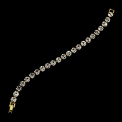 * Gold Clear Rhinestone Bridal Tennis Bracelet B 99 * Gold Clear Rhinestone Bridal Tennis Bracelet B 99