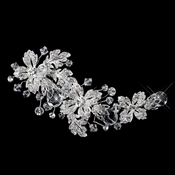 Silver Clear Swarovski Crystal Bead & Rhinestone Flower Hair Clip 7040 Silver Clear Swarovski Crystal Bead & Rhinestone Flower Hair Clip 7040