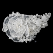 Ivory Pearl, Crystal & Rhinestone Sheer Organza Fabric Flower Hair Clip 9732 Ivory Pearl, Crystal & Rhinestone Sheer Organza Fabric Flower Hair Clip 9732
