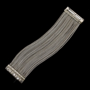 Braided Silver Wire with Silver Gold Clear Decorated Clasp Bracelet 7973 Braided Silver Wire with Silver Gold Clear Decorated Clasp Bracelet 7973