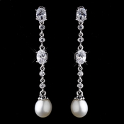 Antique Silver Ivory Freshwater Pearl Earrings 8970 Antique Silver Ivory Freshwater Pearl Earrings 8970