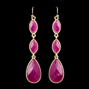 Gold Fuchsia Dangle Earrings 8840 Gold Fuchsia Dangle Earrings 8840
