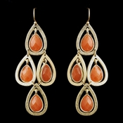 Gold Orange Crystal Fashion Dangle Earrings 8839 Gold Orange Crystal Fashion Dangle Earrings 8839