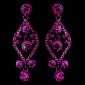 Fuchsia Crystal Post Dangle Earrings 8705 Fuchsia Crystal Post Dangle Earrings 8705