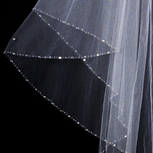 Bridal Wedding Veil 1531F - Double Layer, Fingertip (Length 29" x 34" long x 54" wide) Bridal Wedding Veil 1531F - Double Layer, Fingertip (Length 29" x 34" long x 54" wide)