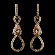 Captivating Gold Topaz CZ & Swarovski Crystal Earrings 8591 Captivating Gold Topaz CZ & Swarovski Crystal Earrings 8591
