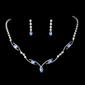 * Silver Blue Necklace Earring Set 5104 * Silver Blue Necklace Earring Set 5104