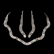 Silver Clear Necklace Earring Set 8534 Silver Clear Necklace Earring Set 8534