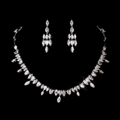 Silver Clear Cubic Zirconia Necklace Earring Set 1280 Silver Clear Cubic Zirconia Necklace Earring Set 1280