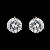 Gold Clear CZ Crystal Bridal Earrings 2432 Gold Clear CZ Crystal Bridal Earrings 2432