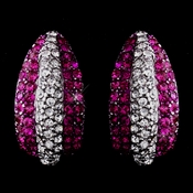 Glamorous Silver Clear & Fuchsia Rhinestone Half Hoop Earrings 8713***Discontinued*** Glamorous Silver Clear & Fuchsia Rhinestone Half Hoop Earrings 8713***Discontinued***
