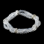 Clear Double Row Crystal & Rhinestone Bands Bracelet 7253 Clear Double Row Crystal & Rhinestone Bands Bracelet 7253