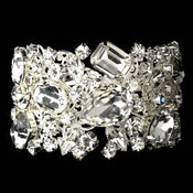 Silver Clear Czech Stone Bangle Bracelet 9676 Silver Clear Czech Stone Bangle Bracelet 9676