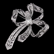 Silver Clear Curly Ribbon Brooch 230 Silver Clear Curly Ribbon Brooch 230