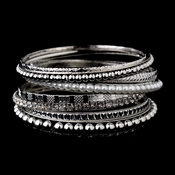 Antique Silver & White Pearl 10 Piece Stackable Bracelet Set 8855 Antique Silver & White Pearl 10 Piece Stackable Bracelet Set 8855
