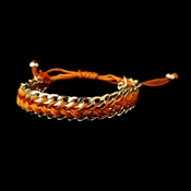 Gold Orange Fashion Braided Bracelet 8860 Gold Orange Fashion Braided Bracelet 8860