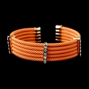 Gold Orange Coral Rhinestone Designer Inspired Open Cuff Bangle Bracelet 8865 Gold Orange Coral Rhinestone Designer Inspired Open Cuff Bangle Bracelet 8865