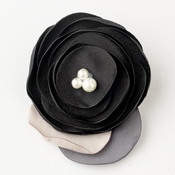 Black Flower Sophistication Hair Clip with Faux Pearl Accents 9940 with Additional Brooch Pin Black Flower Sophistication Hair Clip with Faux Pearl Accents 9940 with Additional Brooch Pin