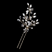Gold Clear Swarovski Crystal Leaf Pin 11203 Gold Clear Swarovski Crystal Leaf Pin 11203