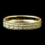 Peridot Green Enamel Hinged Bracelet with Gold Studs 6102 Peridot Green Enamel Hinged Bracelet with Gold Studs 6102