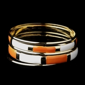 Golden White & Orange Modern Myth Stackable Bangle Bracelet Set 8800 Golden White & Orange Modern Myth Stackable Bangle Bracelet Set 8800