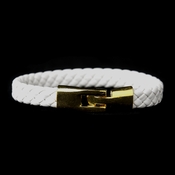 Gold White Leather Bracelet 8805 Gold White Leather Bracelet 8805