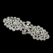 Antique Silver Clear Rhinestone Hair Flower Barrette 6500 Antique Silver Clear Rhinestone Hair Flower Barrette 6500