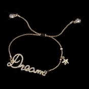 Gold Clear Fashion Script "Dream" Bracelet 8825 Gold Clear Fashion Script "Dream" Bracelet 8825