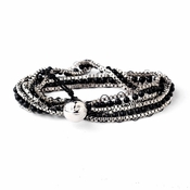 Silver Black Wrap Fashion Bracelet 8831 Silver Black Wrap Fashion Bracelet 8831
