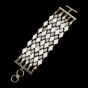 Gold Clear Rhinestone White Diamond Pattern Fashion Bracelet 8841 Gold Clear Rhinestone White Diamond Pattern Fashion Bracelet 8841