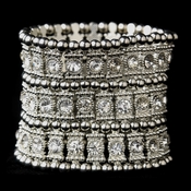 Antique Silver Clear Crystal Bangle Bracelet 8850 Antique Silver Clear Crystal Bangle Bracelet 8850