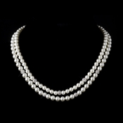 Silver Diamond White Pearl and Pave Ball Necklace 8760 Silver Diamond White Pearl and Pave Ball Necklace 8760